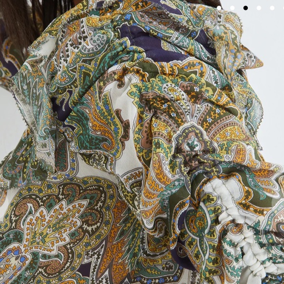 NWT VERONICA BEARD HOWELL BLOUSE ARMY MULTI - Picture 12 of 16